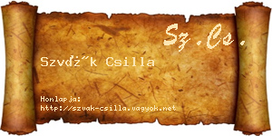 Szvák Csilla névjegykártya